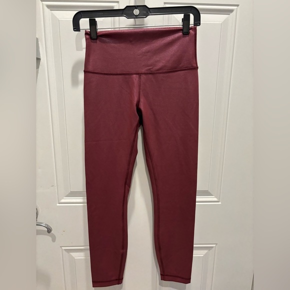 Lululemon Wunder Train High-Rise Tight 25" *Foil Radiate Foil Print Red Merlot - Picture 3 of 6